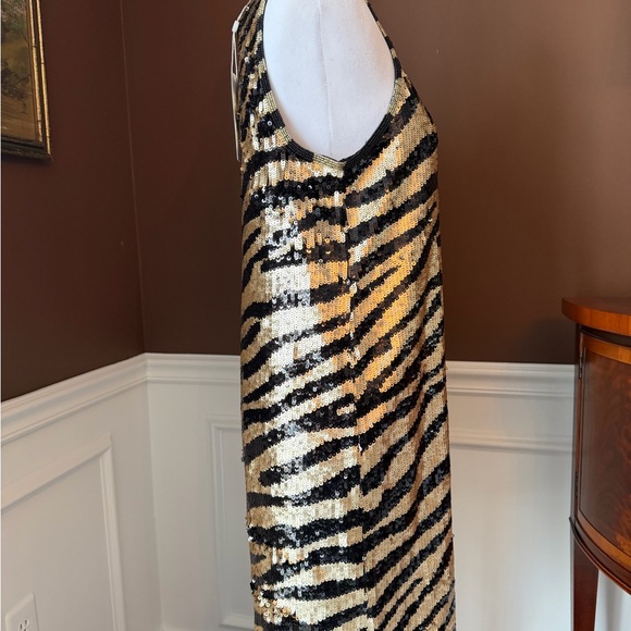 Trina Turk Black and Gold Sequin Mini Dress - Picture 4 of 12